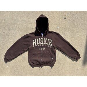 University Of Saskatchewan Huskie Athletics Brown Russel Zip Up Hoodie Vintage